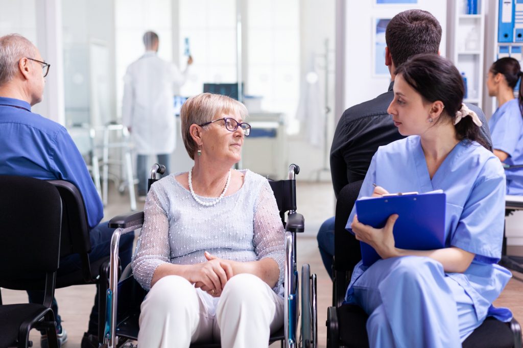 Nurse filing documents